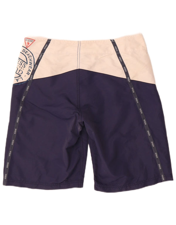 Guess Pantaloncini da bagno con grafica da uomo Large Blu navy Colourblock