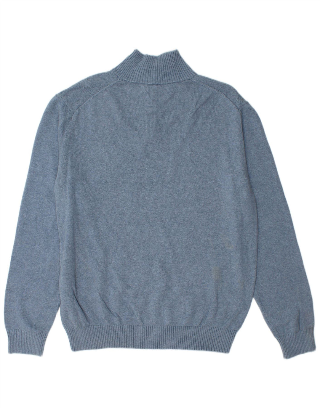 NAUTICA Mens Zip Neck Jumper Sweater Large Blue Cotton