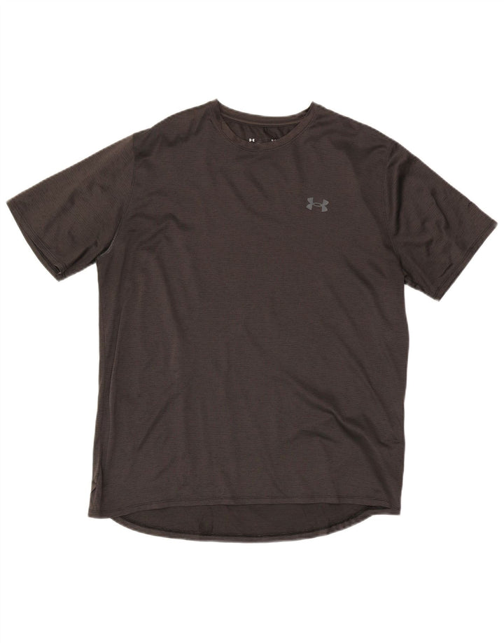 UNDER ARMOUR Mens T-Shirt Top Large Grey Polyester