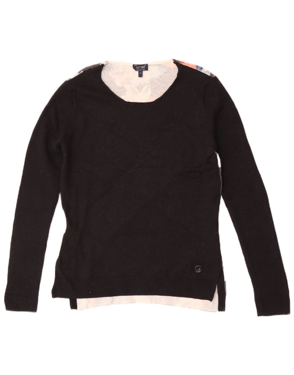 Pulover de damă Emporio Armani cu gât barcă IT 44 Medium Negru Floral