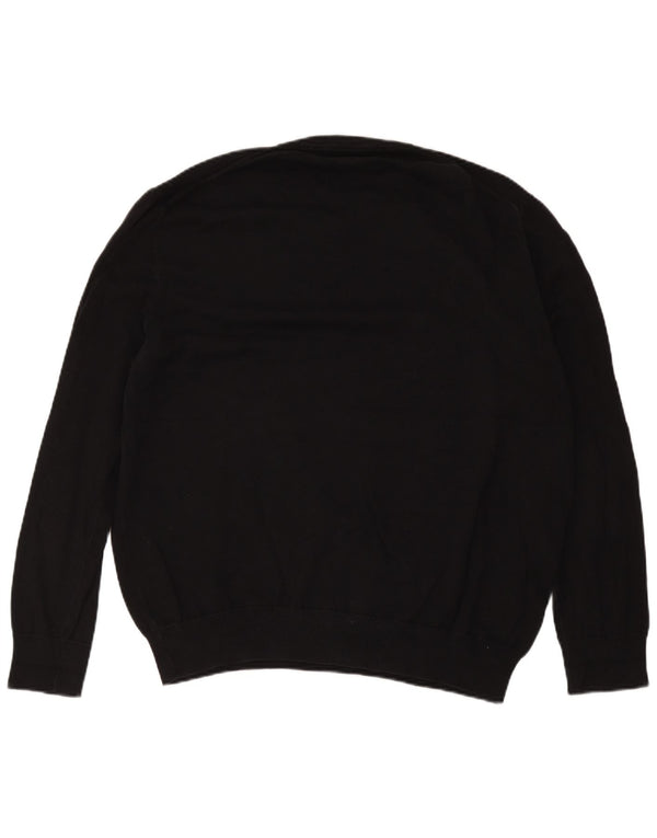 Marks & Spencer Męski sweter z dekoltem w kształcie litery V, 2XL, czarny, bawełniany