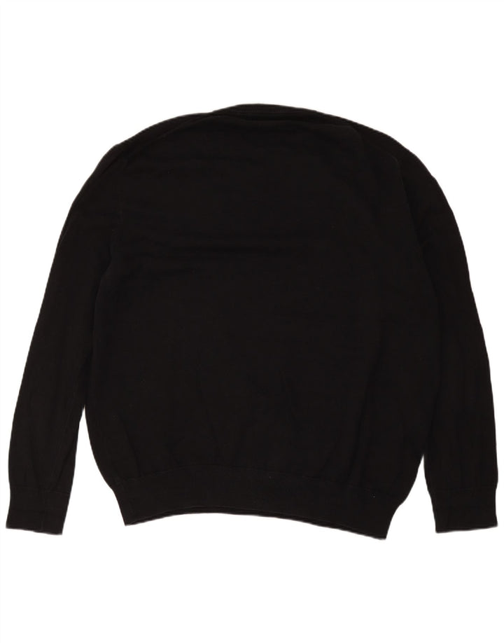 Marks & Spencer Mens V-Neck Jumper Sweater 2XL Black Cotton