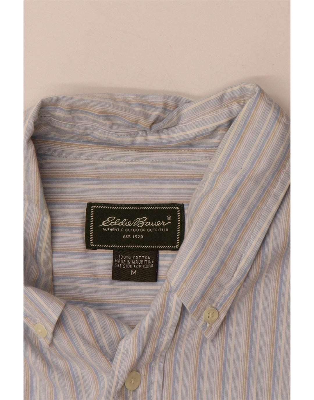 EDDIE BAUER Herrenhemd mittelblau gestreift aus Baumwolle