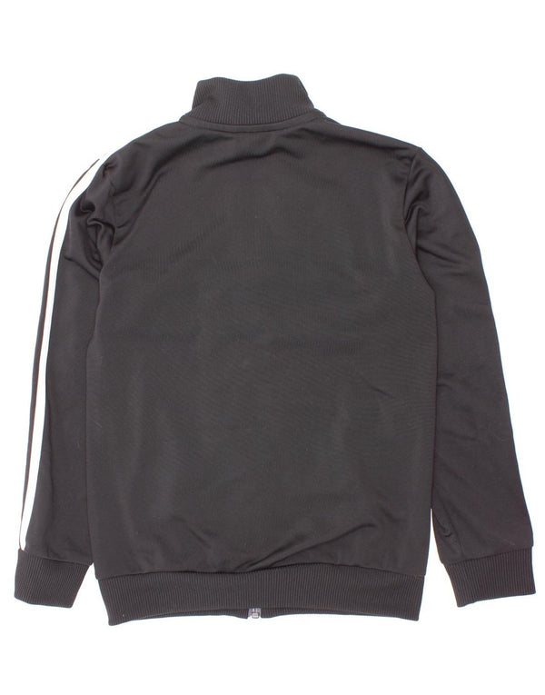 Adidas Boys Tracksuit Top Jacket 7-8 Years Black Colourblock Polyester