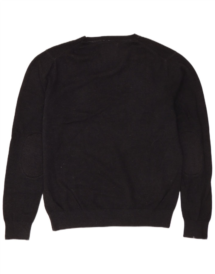 SUN68 Mens V-Neck Jumper Sweater Medium Grey Wool
