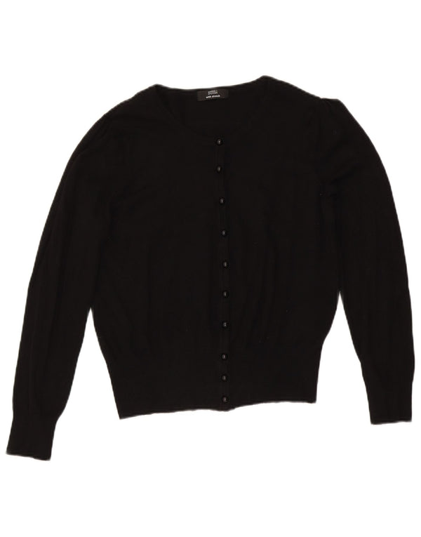 Marks & Spencer Womens Crop Cardigan Sweater UK 14 Medium Black Viscose