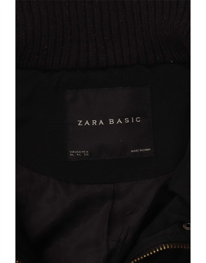 Zara polstret jakke til kvinder UK 18 XL Sort