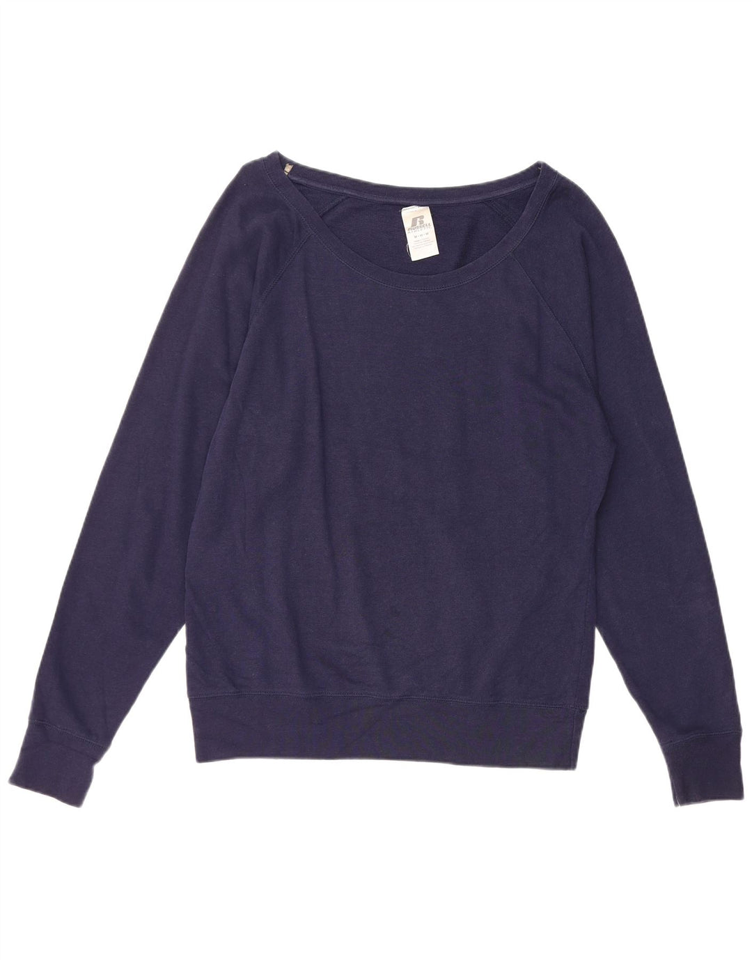 RUSSELL ATHLETIC Womens Sweatshirt Jumper UK 14 Medium Navy Blue Cotton