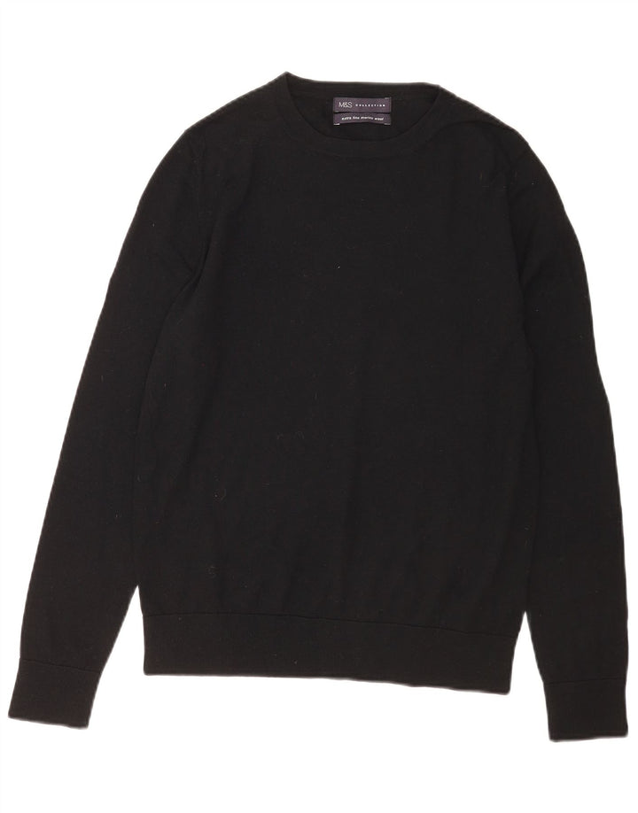 Maglione maglione girocollo da donna Marks & Spencer UK 12 medio nero