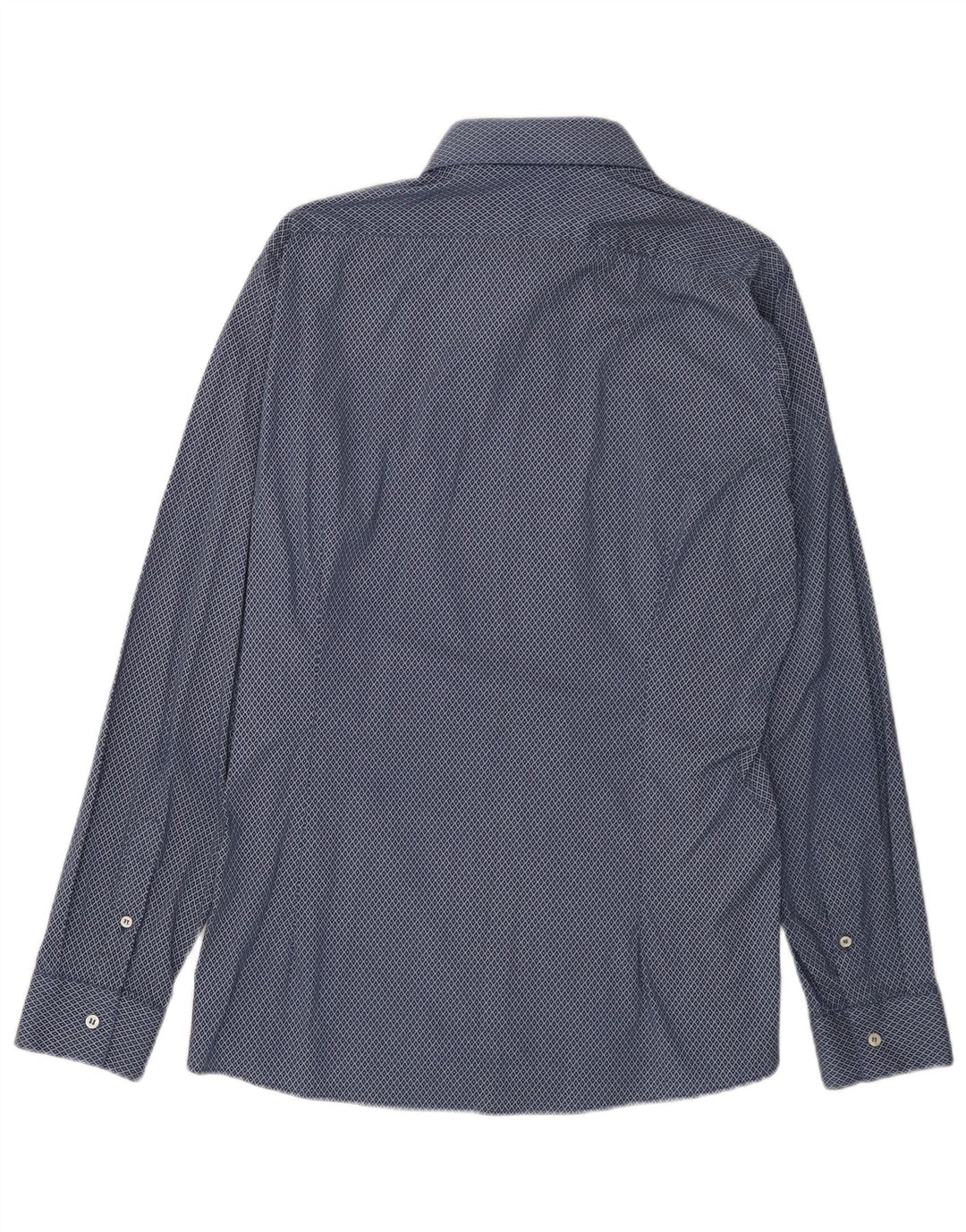 Ungaro Mens Shirt Size 17 43 XL Navy Blue Geometric