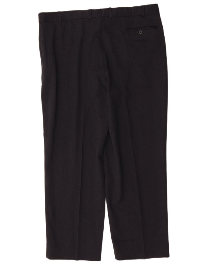 Marks & Spencer Mens Straight Suit Trousers W40 L29 Navy Blue Polyester