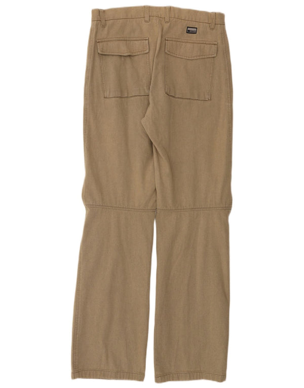 Gas Mens Straight Chino Trousers W33 L32 Beige Cotton
