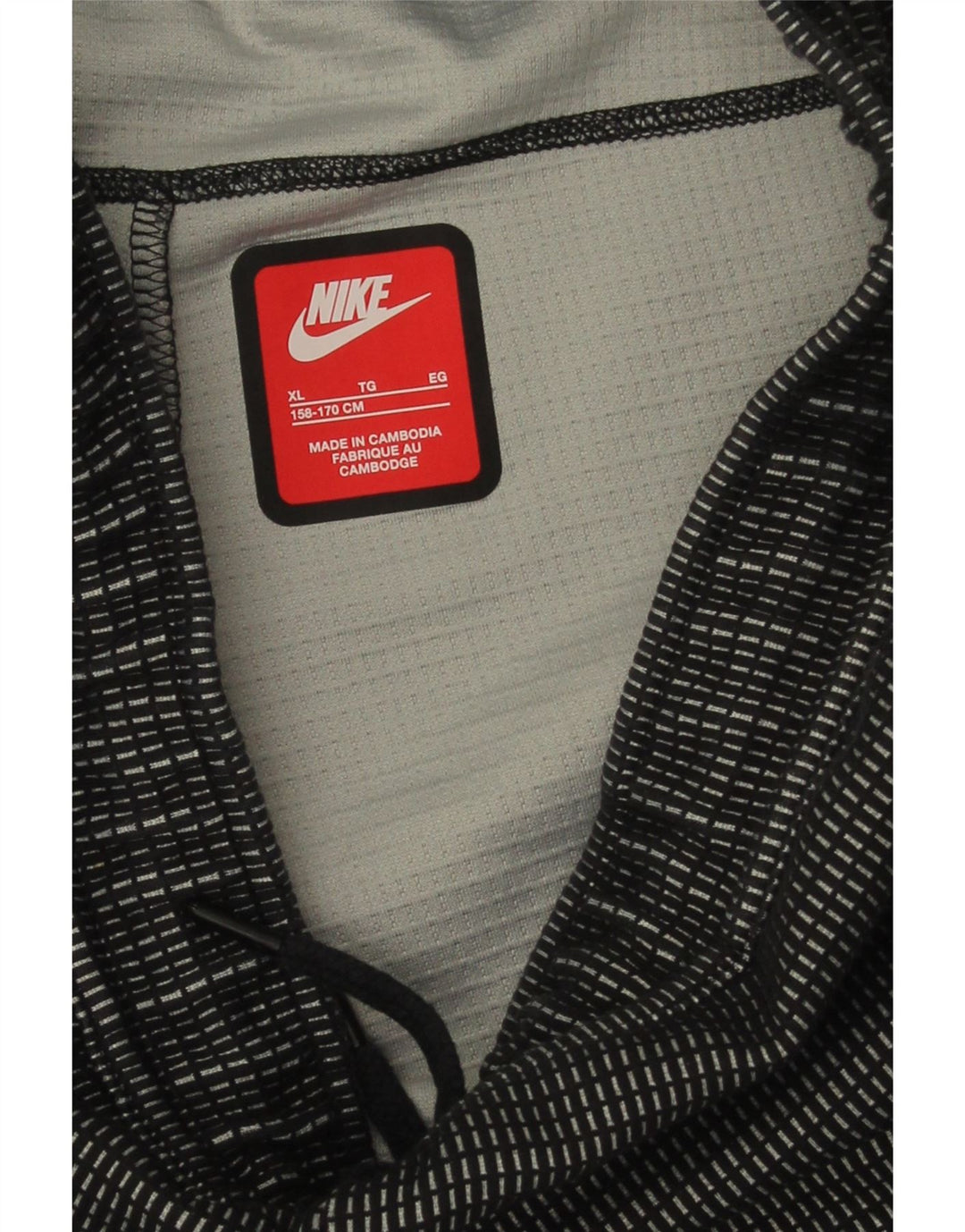 Nike Boys Tracksuit Trousers Joggers 13-14 Years XL Black Check Polyester