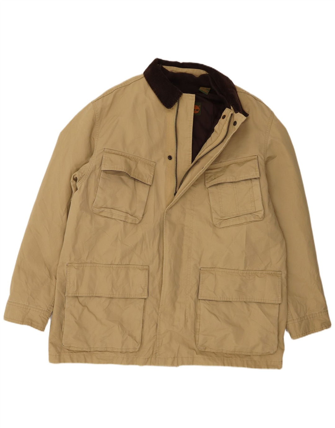 Timberland Herre Windbreaker Jacket UK 42 XL Beige Nylon