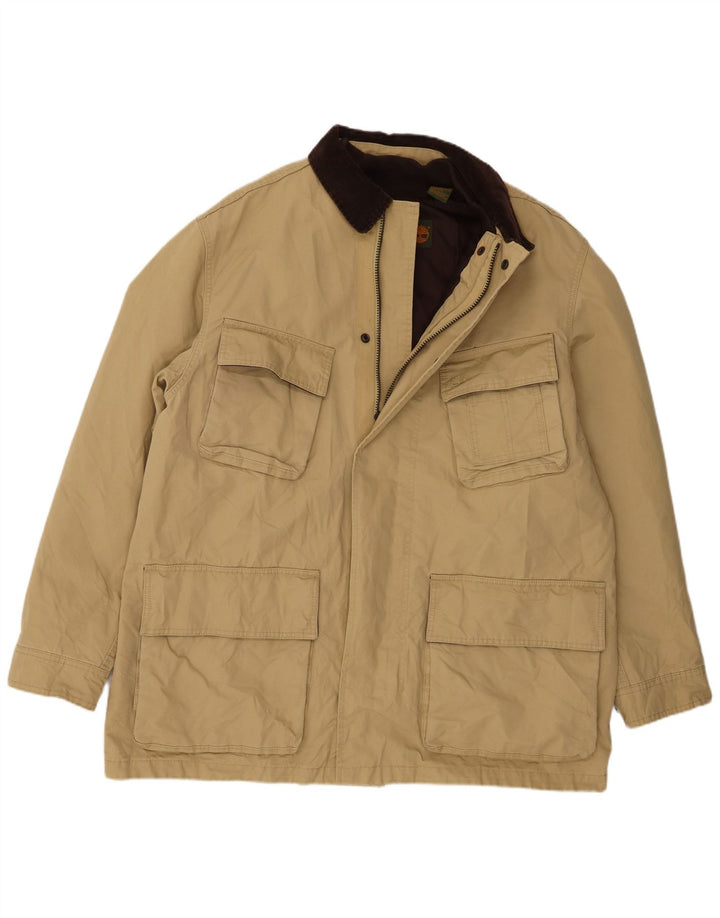Timberland Herre Windbreaker Jacket UK 42 XL Beige Nylon