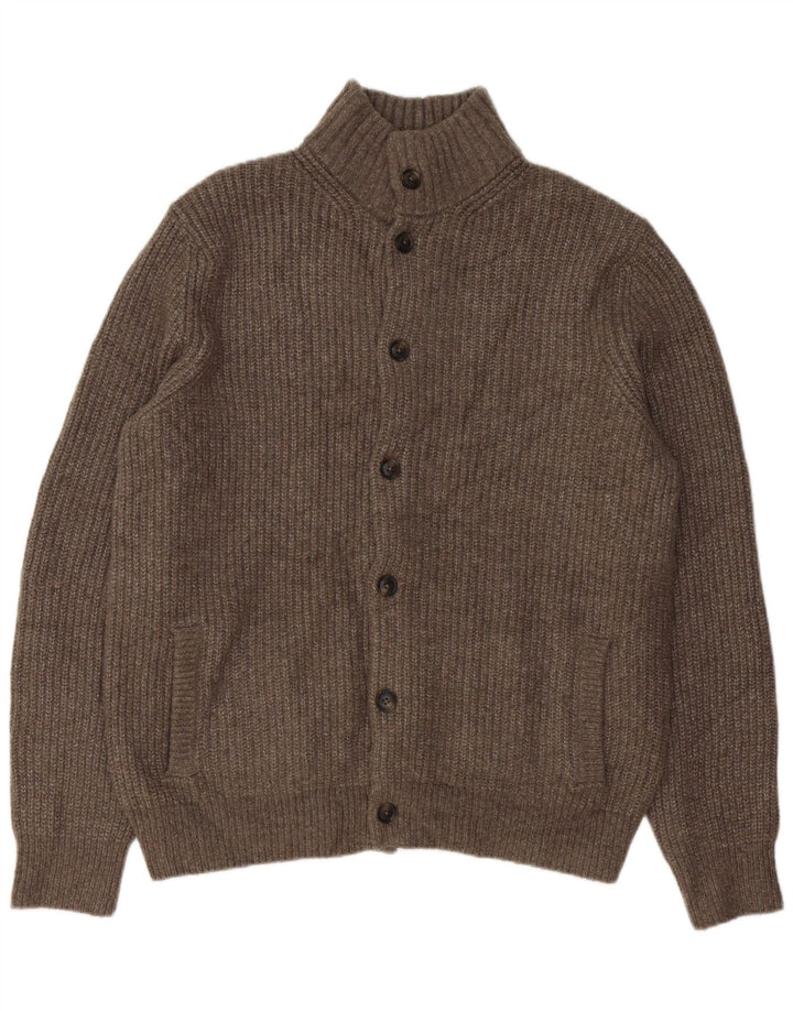 Marks & Spencer Herren-Strickjacke, groß, braun gesprenkelte Wolle