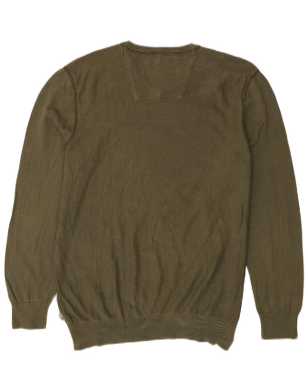 Timberland Maglione da uomo con scollo a V vestibilità regolare, grande cotone kaki