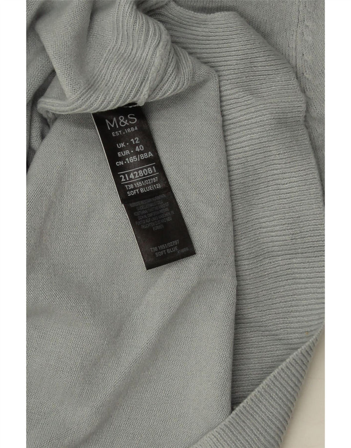 Marks & Spencer Womens Crew Neck Jumper Sweater UK 12 Medium  Blue Acrylic