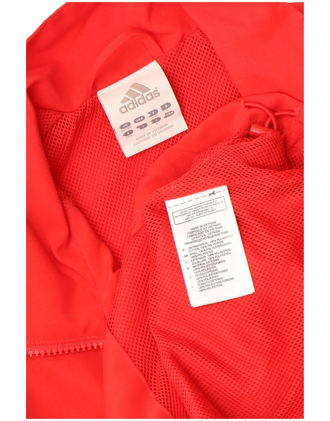ADIDAS Mens Tracksuit Top Jacket UK 38/40 Medium Red Colourblock Polyester