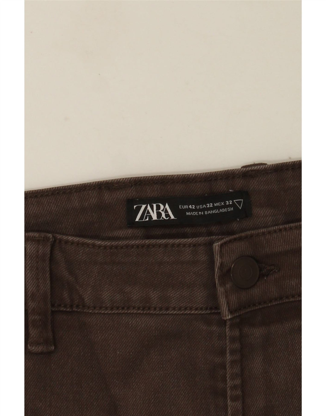 Zara Mens Straight Jeans EU 42 Large W32 L27 Brown