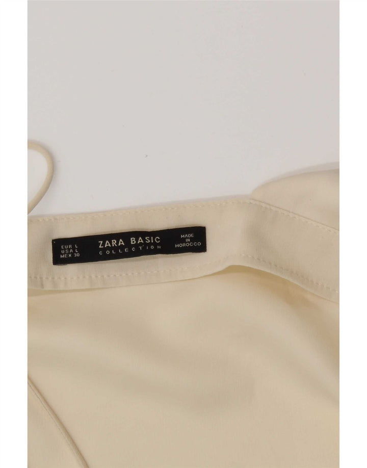 Zara Womens Crop One Shoulder Top UK 14 Large Off White