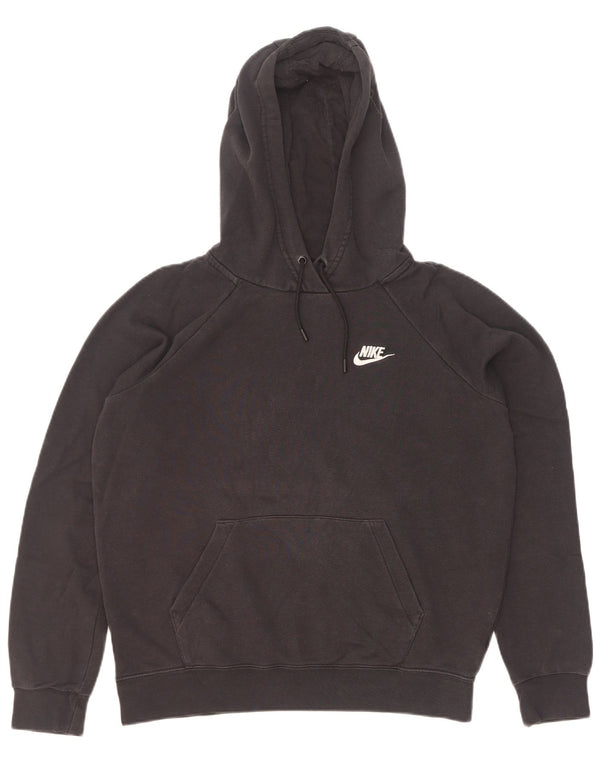 Nike Pull à capuche surdimensionné pour femme UK 10 Petit coton noir