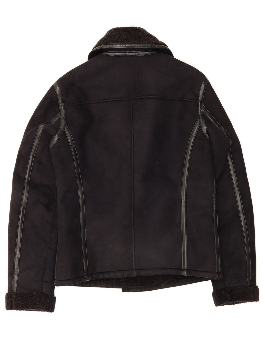 MAISON CINQCENT Womens Loose Fit Sherpa Jacket UK 10 Small Black Polyester Vintage Maison Cinqcent and Second-Hand Maison Cinqcent from Messina Hembry 