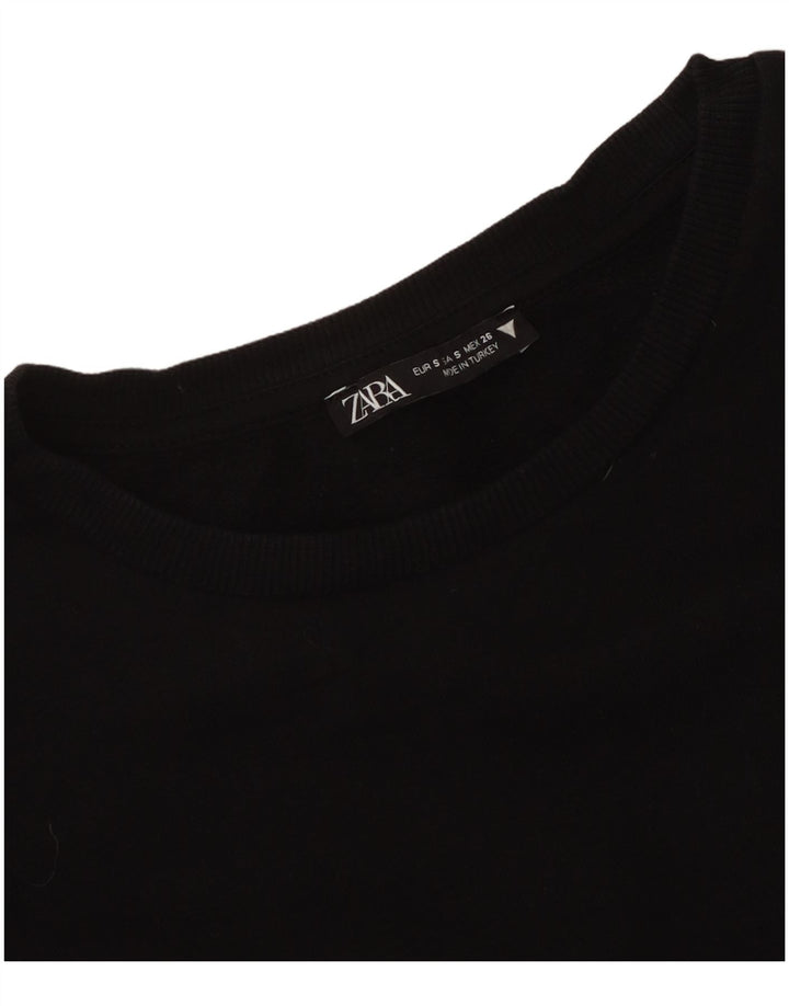 Top Zara da donna a maniche lunghe UK 8 Small Nero