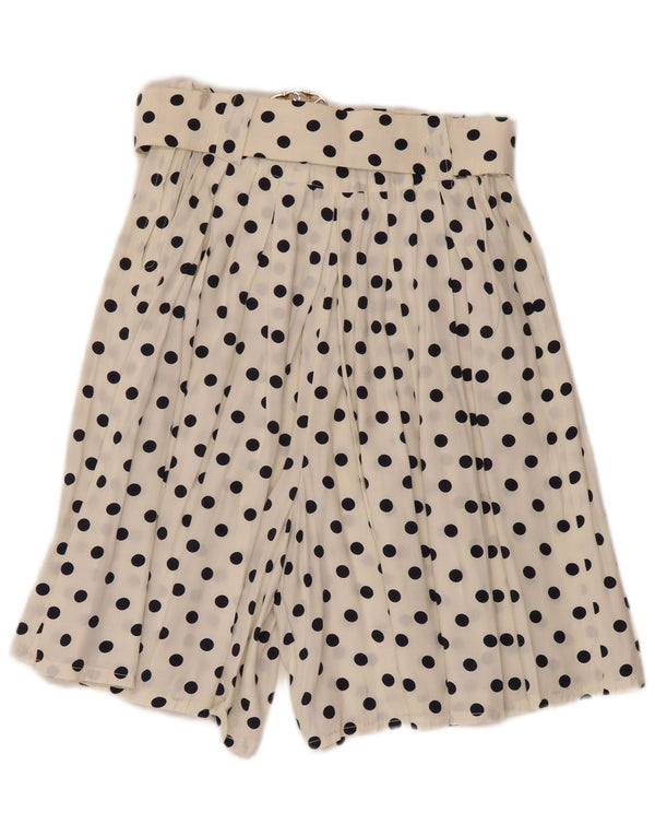 Naif Kvinder Højtalje Plisseret Casual Shorts Medium W24 Hvid Polka Dot