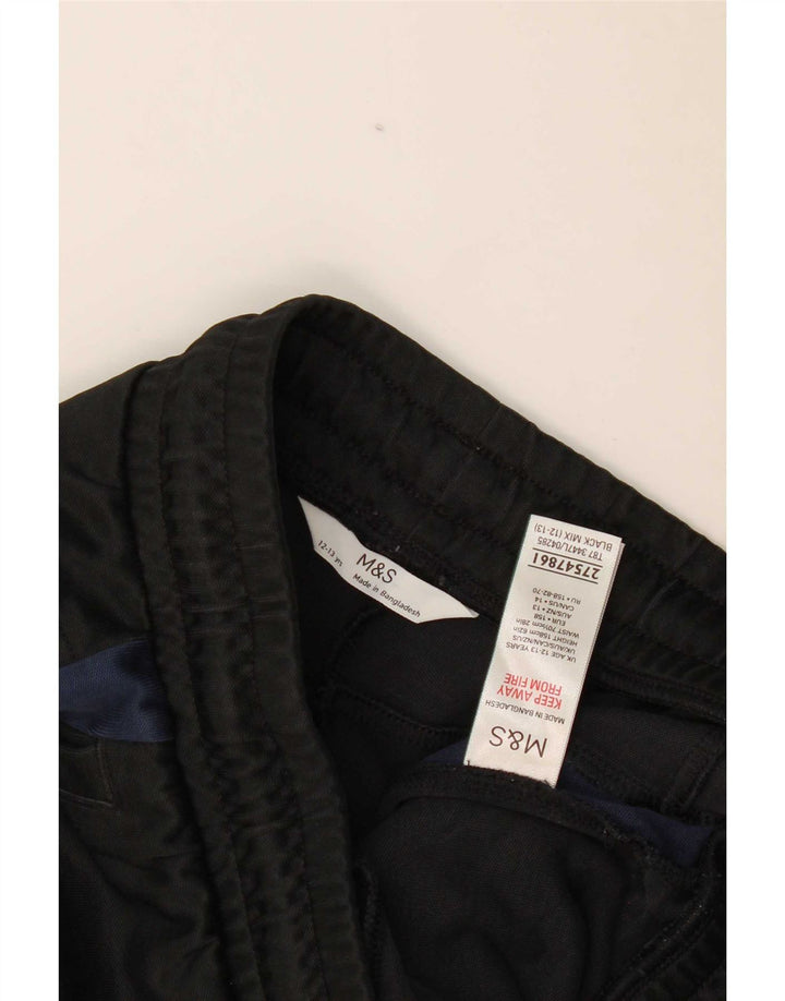 Marks & Spencer Boys Tracksuit Trousers Joggers 12-13 Years Black