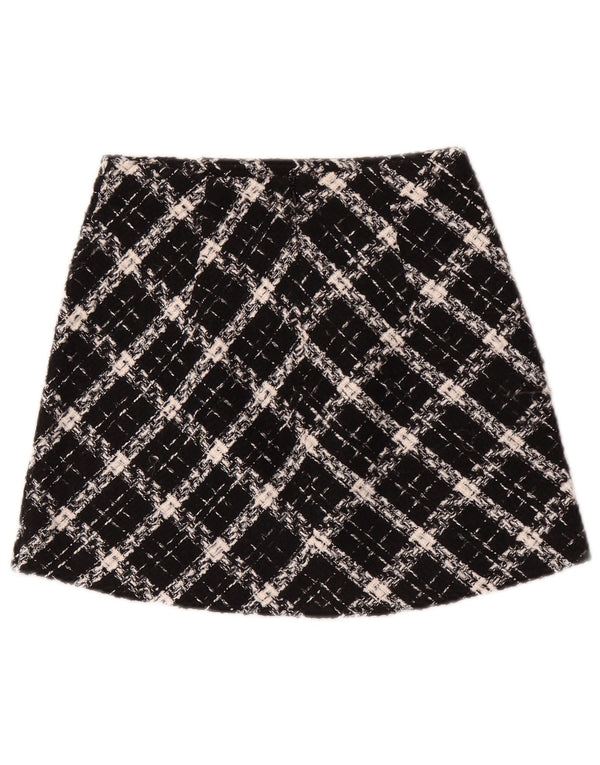 Minissaia feminina Zara XS W24 xadrez preta