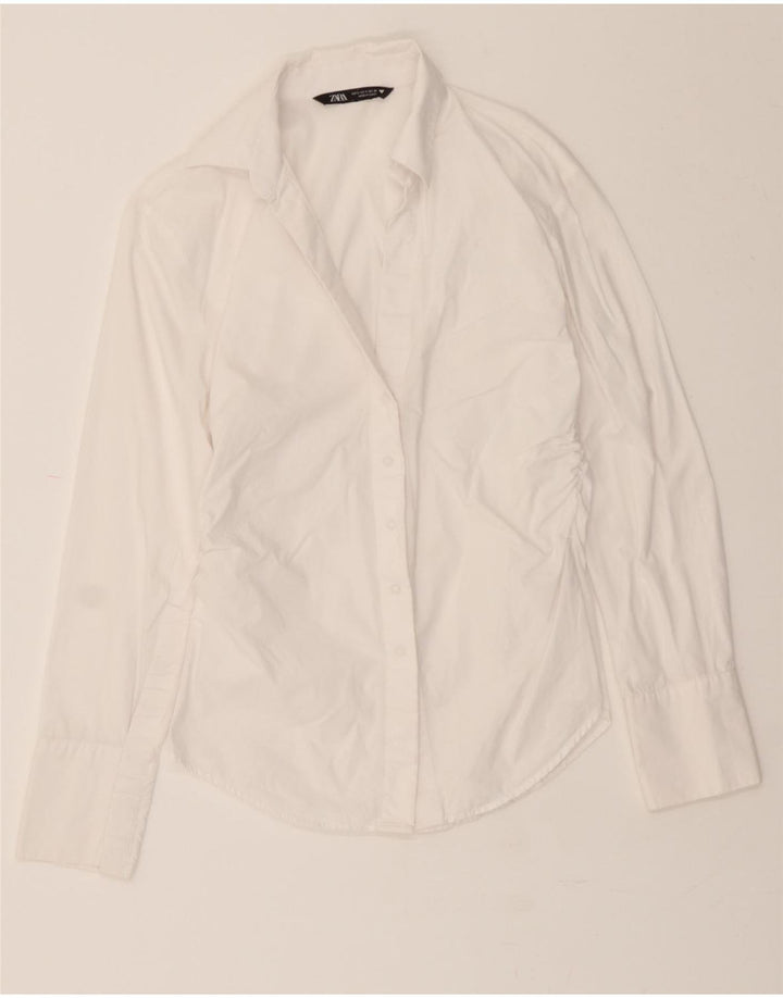 ZARA Womens Shirt UK 10 Small White Vintage Zara and Second-Hand Zara from Messina Hembry 