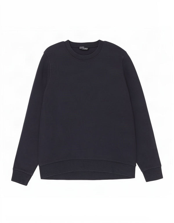 Marks & Spencer Womens Sweatshirt Jumper UK 14 Medium Navy Blue Cotton