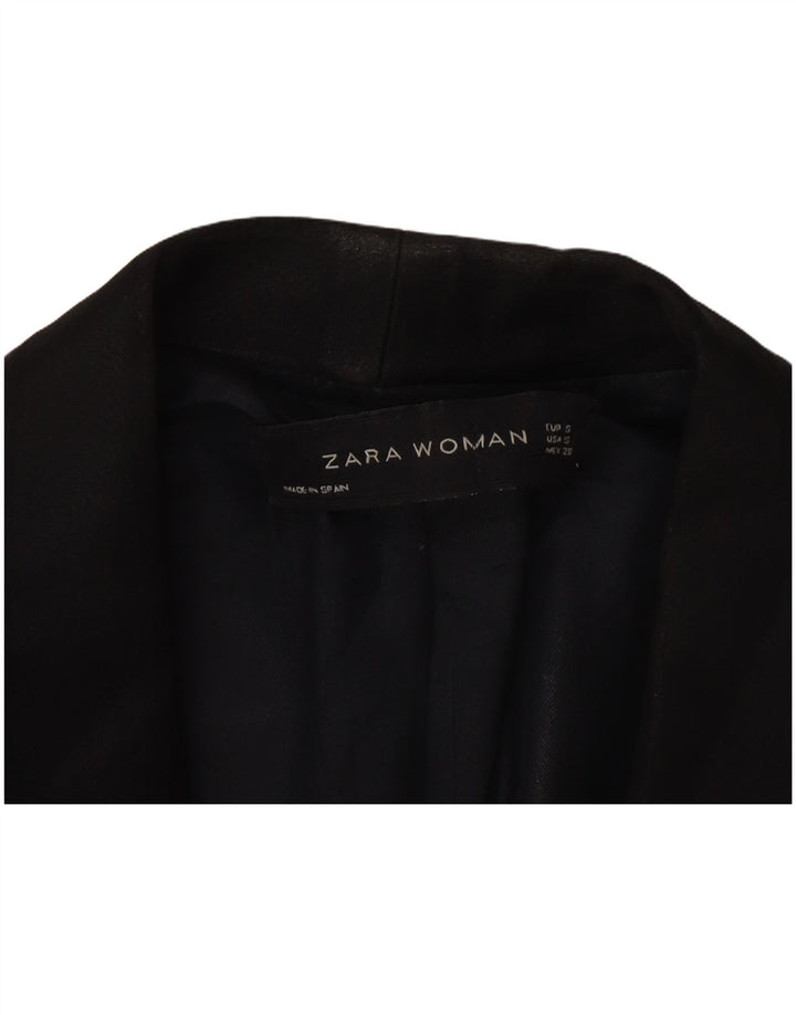 Zara Dame 1 Knap Blazer Jacket UK 10 Lille Sort