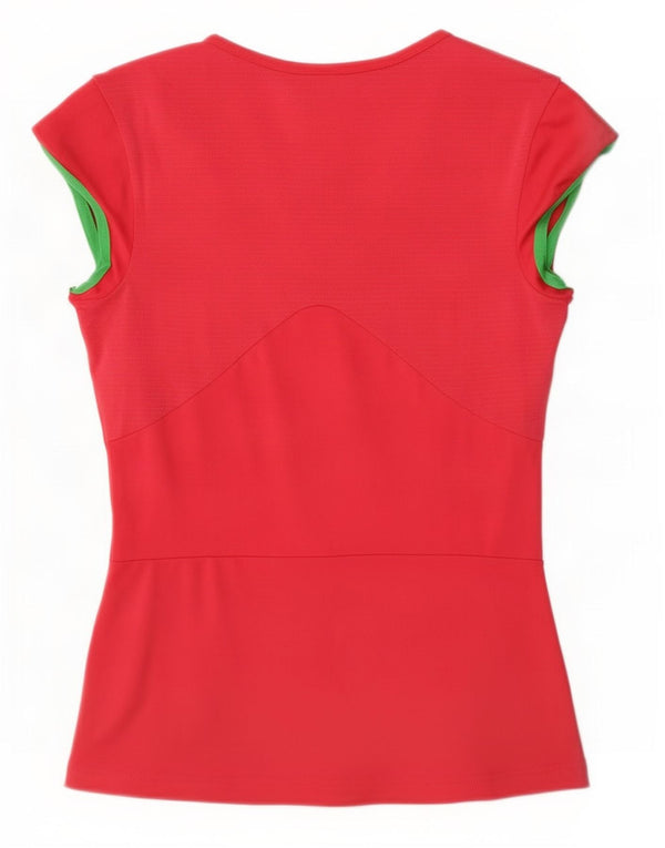 Adidas Γυναικείο T-Shirt Climalite Top UK 10 Small Red Polyester