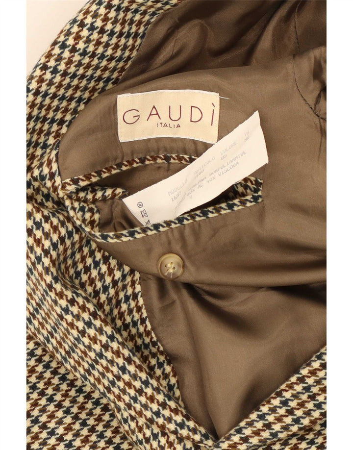 Gaudi Veste Blazer 2 Boutons Homme IT 52 XL Marron Laine Pied-de-Poule
