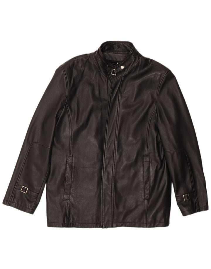 Giacca in pelle vintage da uomo UK 38 in pelle nera media