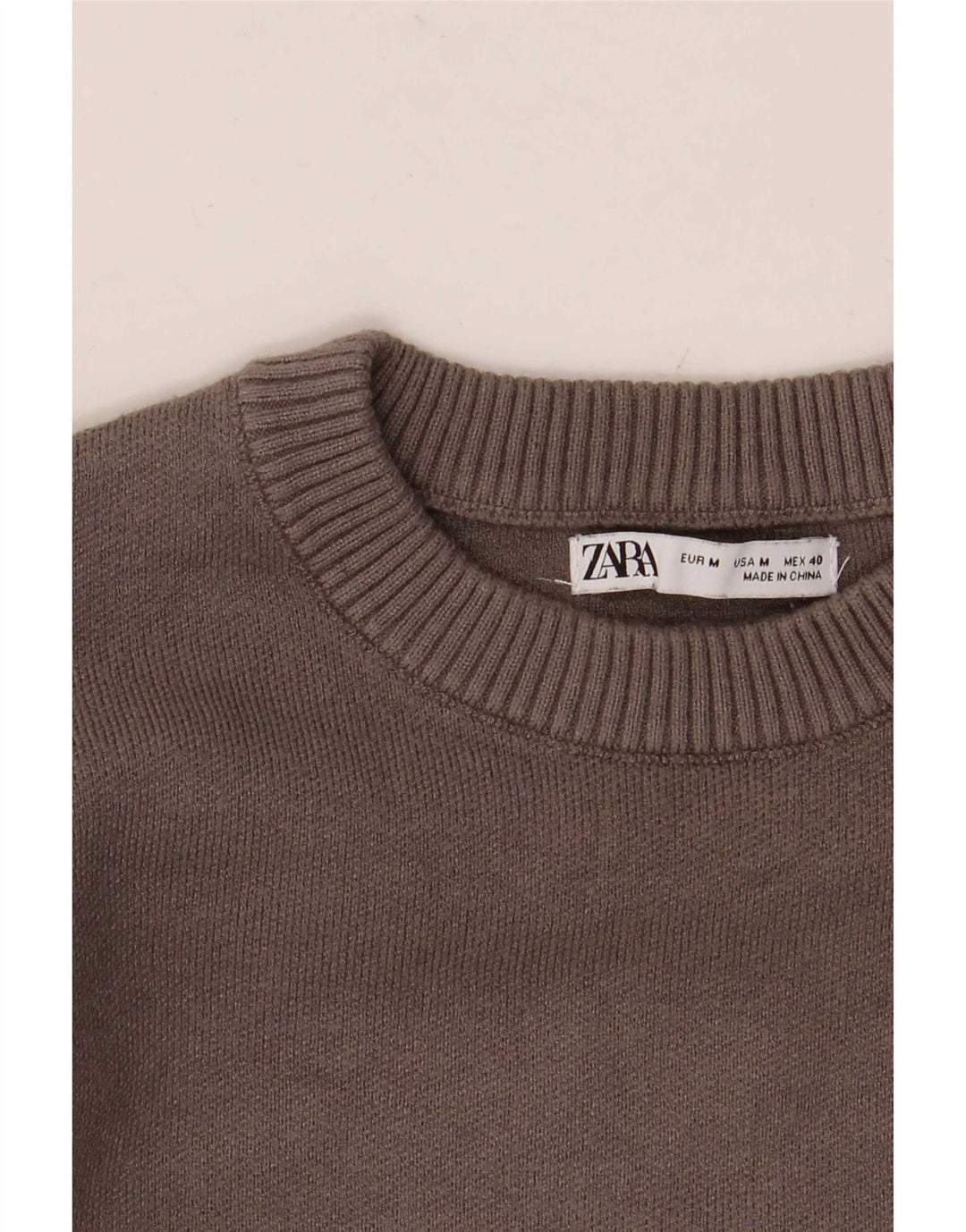 Zara Mens Crew Neck Jumper Sweater Medium Grey