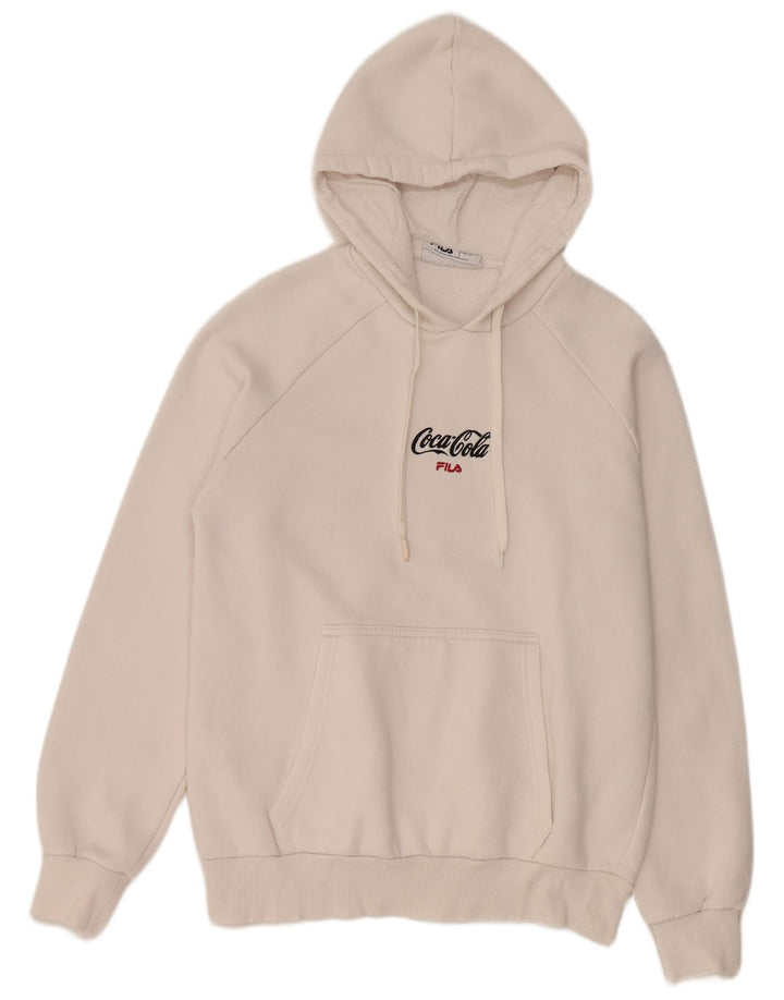 Fila Mens Coca-Cola Graphic Hoodie Jumper Small White