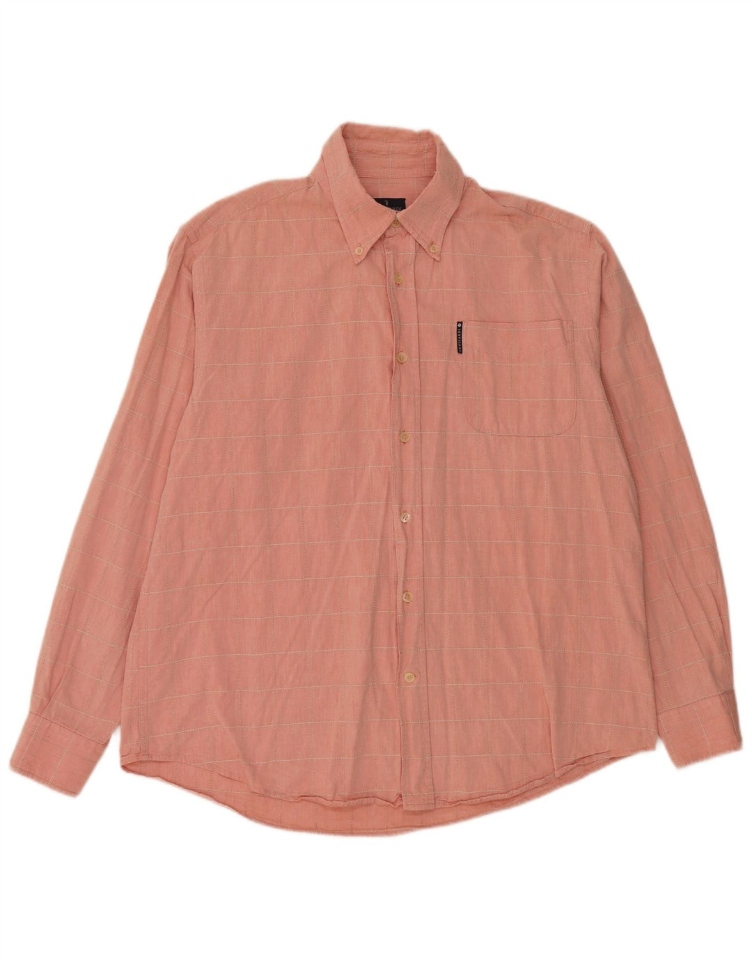 TRUSSARDI JEANS Herreskjorte Stor pink ternet bomuld
