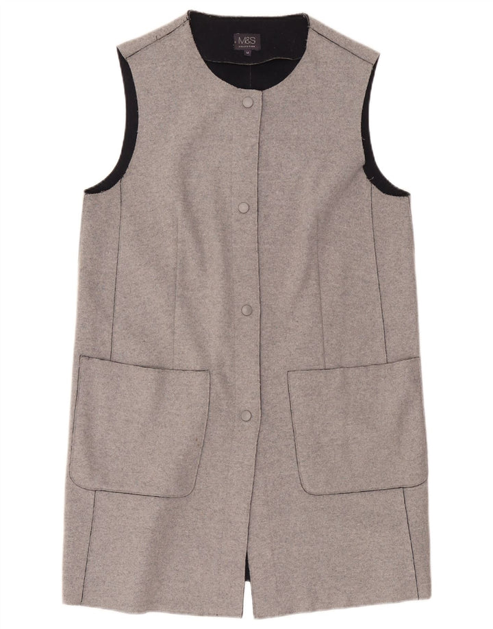 Marks & Spencer Dame Longline Cardigan Sweater UK 14 Medium Grey