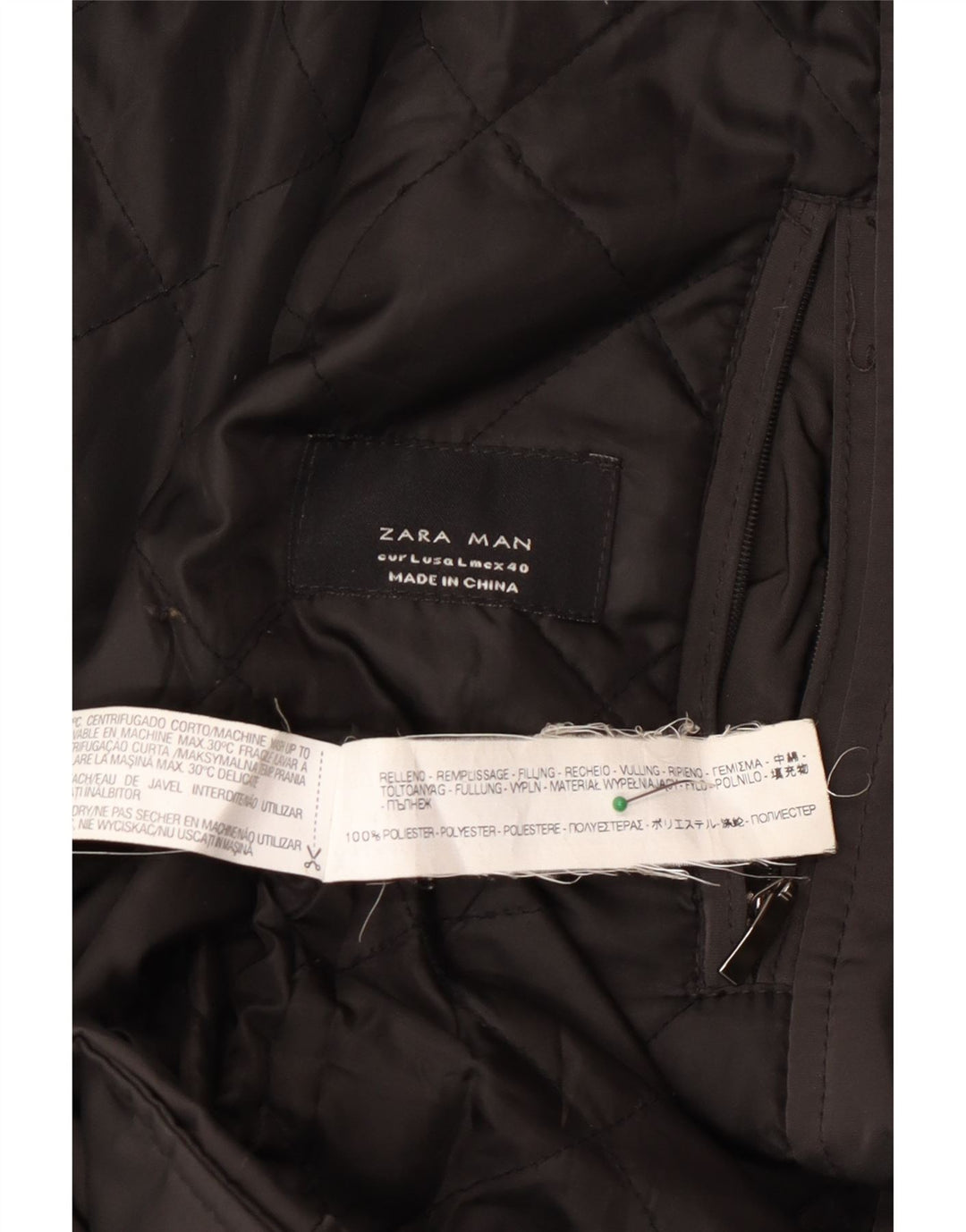 Мужская ветровка Zara UK 40, большая черная полиэстер