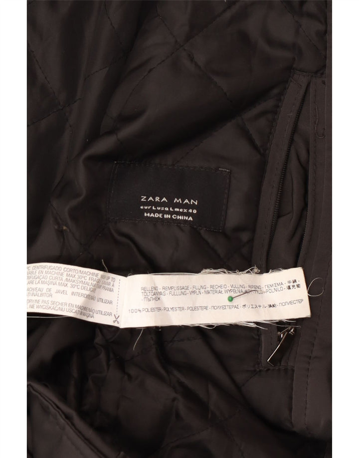 Мужская ветровка Zara UK 40, большая черная полиэстер
