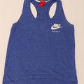 Nike Débardeur Femme UK 10 Petit Bleu Moucheté