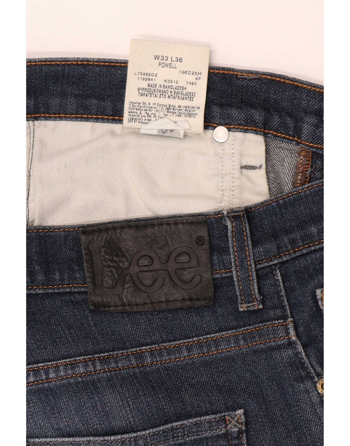 Lee Mens Powell Straight Jeans W33 L30 Blue Cotton
