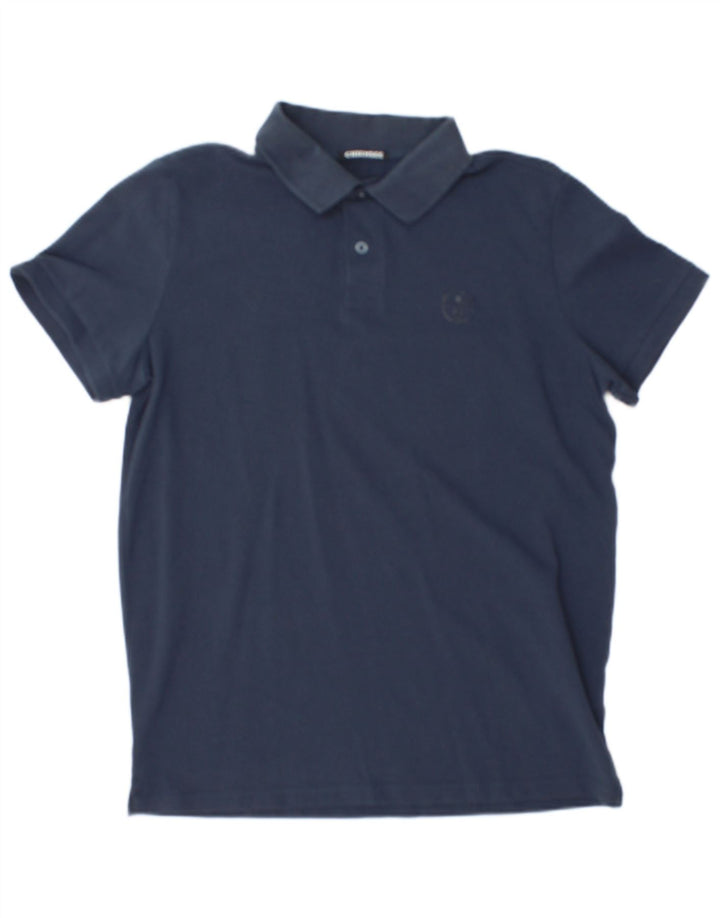 CHIEMSEE Mens Polo Shirt Medium Navy Blue Cotton