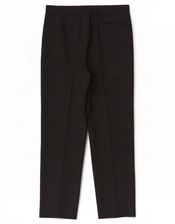 Pantaloni chino con pegging da uomo Marks & Spencer W36 L31 gessato blu navy