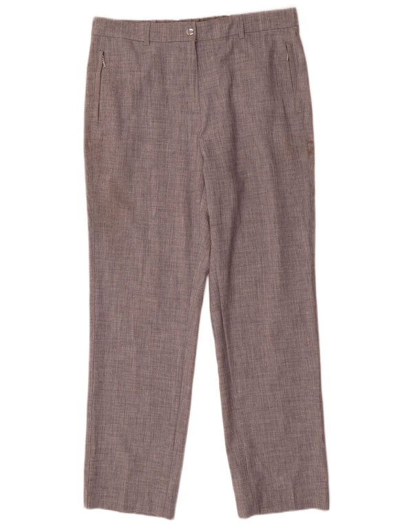 Marks & Spencer Womens High Waist Casual Trousers UK 14 Large W32 L29 Grey