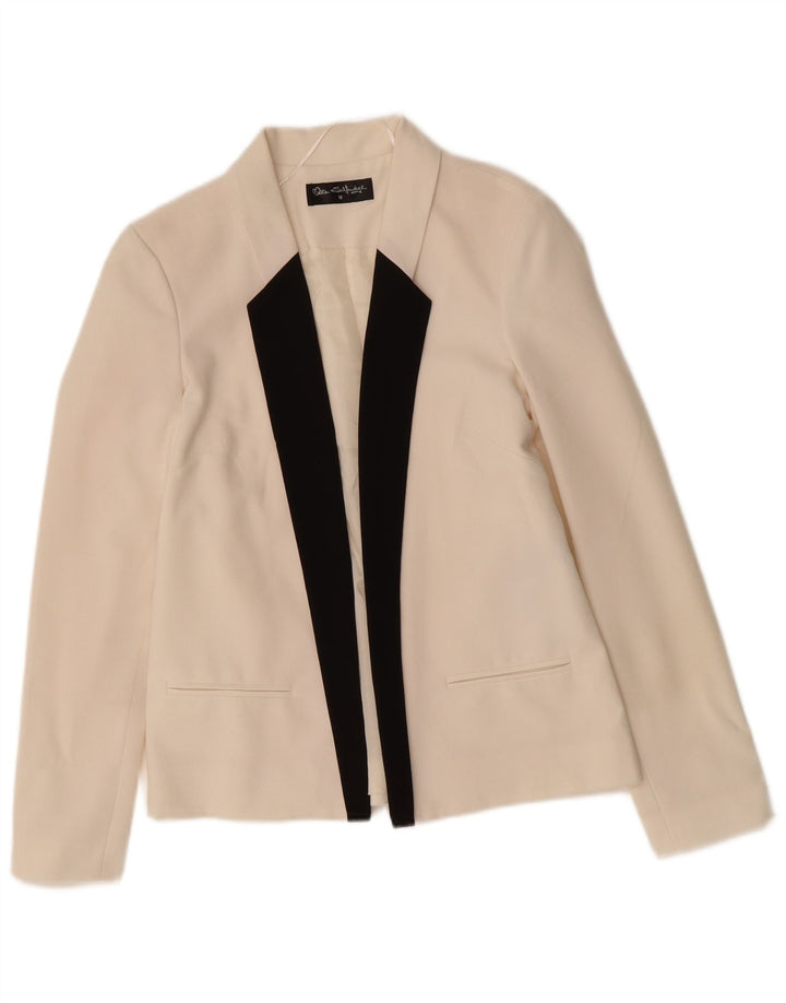 MISS SELFRIDGE Womens Open Blazer Jacket UK 12 Medium White Colourblock