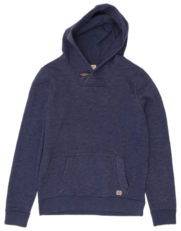 Maglione con cappuccio da uomo Hollister medio in cotone blu navy